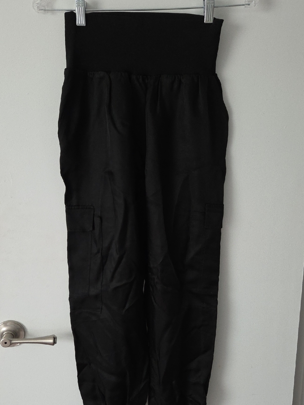 cinq a sept Black High-Waist Track Pants with Cargo Pockets